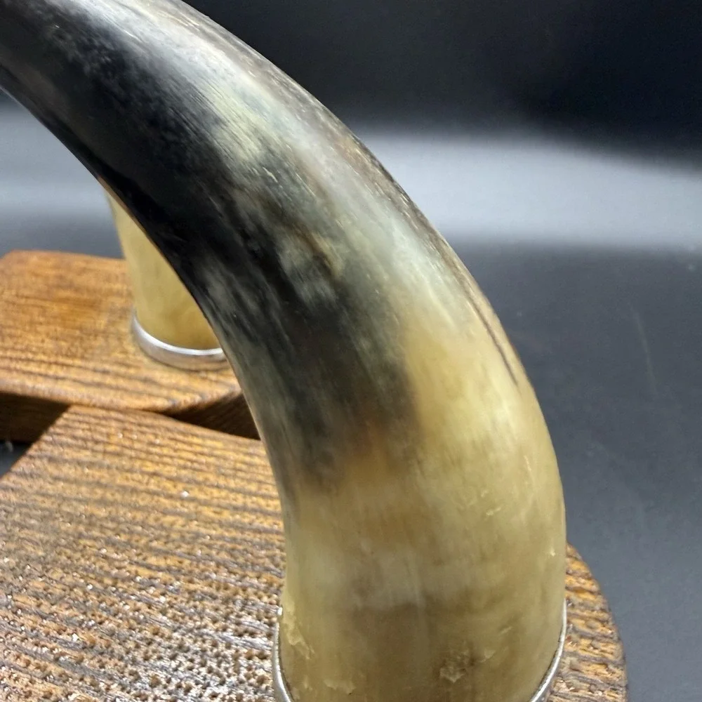 Vintage Handcrafted Cow Horn Wall Hook Coat Hanger Rustic Cabin Decor Set Of 2